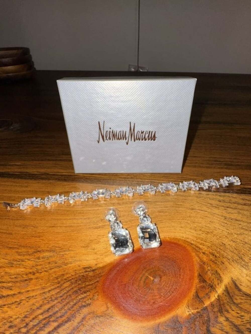 Kate Spade New York Crystal Chandelier Earrings And Matching Tennis Bracelet Set